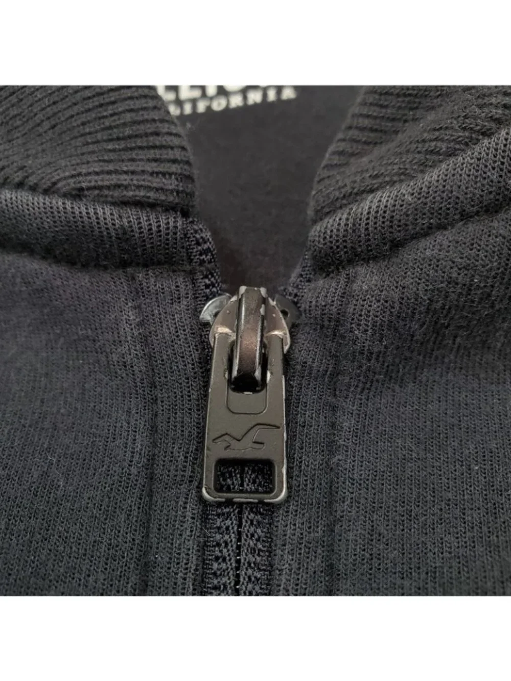 Hollister Mens Zip Up Jacket Black Size Large Sweatshirt Sweater Zipper Pockets